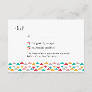 Coeurs triangles géométriques colorés RSVP