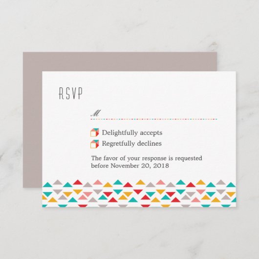 Coeurs triangles géométriques colorés RSVP (Devant / Derrière)