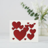 Coeurs tridimensionnels rouges - carte de (Debout devant)