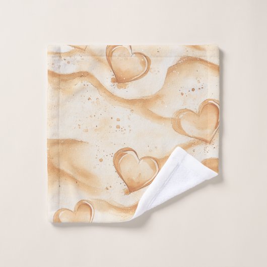 Cœurs tropicaux dans la plage de sable (Gant de toilette)