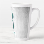 Coeurs turquoises Mug latte personnalisée (Droite)