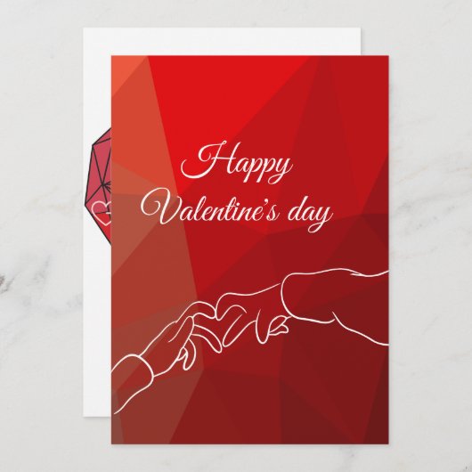 Coeurs unis : Carte Heureuse Sainte-Valentin pour (Devant / Derrière)