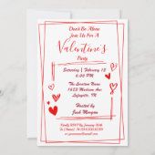 Coeurs Valentines Fête Invitation (Dos)