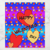 Coeurs Valentines Jour Poussière. ÉTIQUETTES de vi (Étiquettes simples)