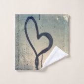 Coeurs vapeur bleu beige noir (Gant de toilette)