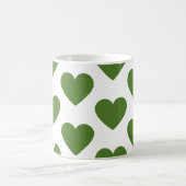 Coeurs vert olive amusant café blanc tasse (Centre)