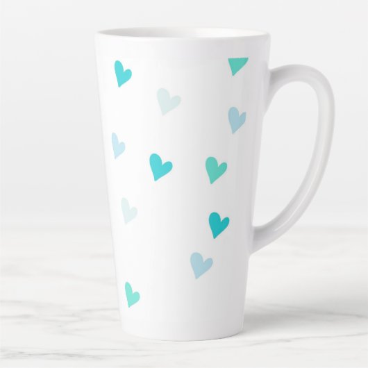 Coeurs verts minuscules Grosse Mug Latte (Droite)