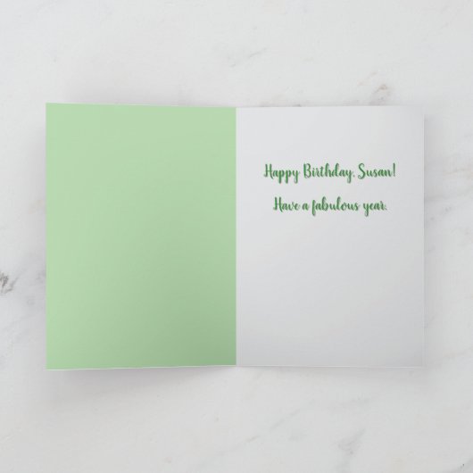 Coeurs verts pliés Mars Carte d'anniversaire (Intérieur)