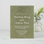 Coeurs verts toscans Invitations de mariage (Debout devant)