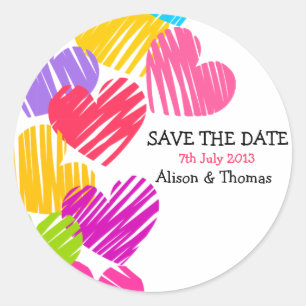 Coeurs vibrants Sticker 'Save the date'