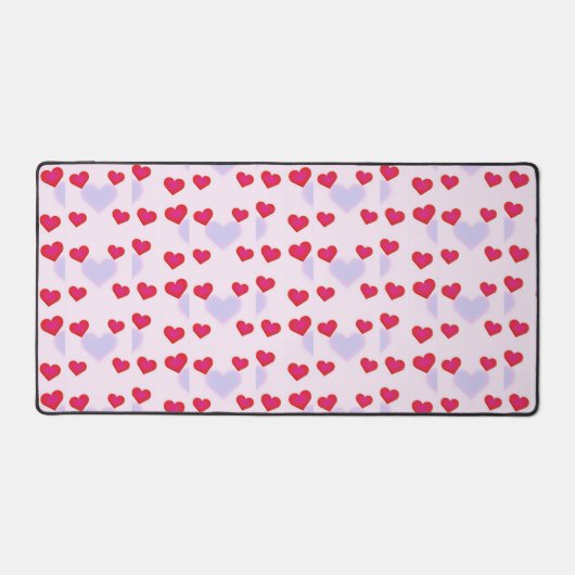 Coeurs violet et rouge motif rose (Recto)
