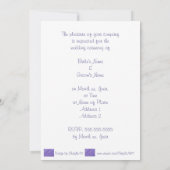 Cœurs violets sur invitation de mariage violet fon (Dos)