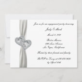 Coeurs White Mariage Engagement Party Invitation (Devant)