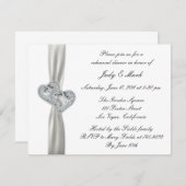 Coeurs White Mariage Rehearsal Dîner Invitation (Devant / Derrière)