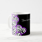 Coeurs zèbres violets mug (Devant gauche)
