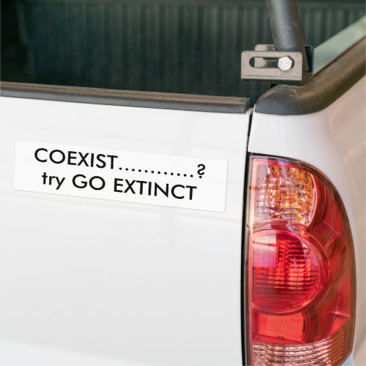 COEXIST............probeer EXTINCT TE GAAN Bumpersticker (Op Truck)