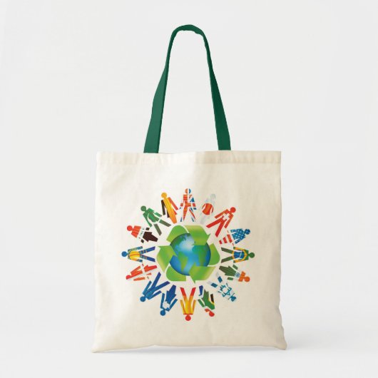 Coëxistentie en Wereldvrede Groen Tote Bag (Voorkant)