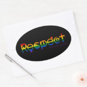 Coëxisteren met Respect Gay Pride Ovale Sticker (Envelop)