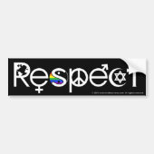 Coëxisteren met Respect Gay Pride Rainbow Yin Yang Bumpersticker (Voorkant)