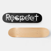 Coëxisteren met respect - Vredesgevoel en tolerant Skateboard (Horizontaal)