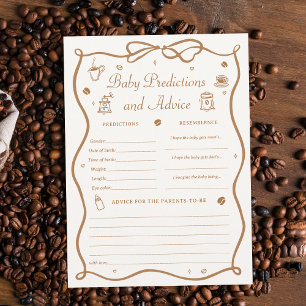 Coffe Baby Shower Voorspellingen Spelkaart Kaart