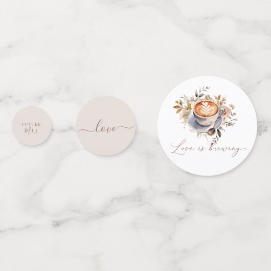 Coffe Boho Bruiloftsfeest  Confetti (Voorkanten)