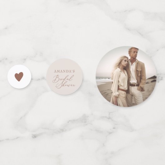 Coffe Boho Bruiloftsfeest  Confetti (Achterkanten)