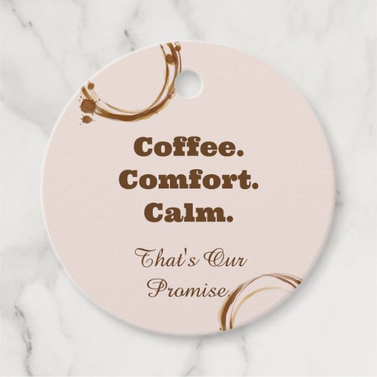Coffe Comfort Kalm Rustieke Coffee Cadeaubijslage Bedankjes Labels (Voorkant)