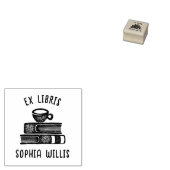  Coffe Custom Book Ex Libris Library Rubberstempel (Gestempeld)