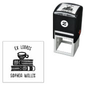  Coffe Custom Book Ex Libris Library Zelfinktende Stempel (In situ)