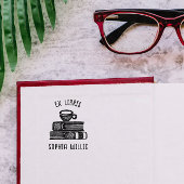  Coffe Custom Book Ex Libris Library Zelfinktende Stempel