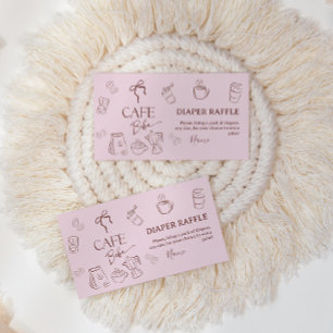 Coffe Roze Strik Cafe Bebe Meisje Baby Shower Luie Informatiekaartje