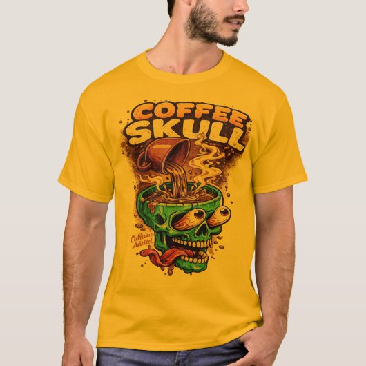 Coffe Schedel T-Shirt (Voorkant)