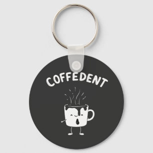 Coffedent Grappige Kawaii Cafeïne Beker Liefhebber Sleutelhanger