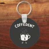 Coffedent Grappige Kawaii Cafeïne Beker Liefhebber Sleutelhanger (Voorkant)