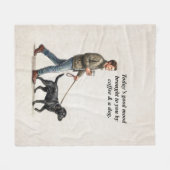 Coffee & a Black Lab Make Today Better Fleece Deken (Voorkant (Horizontaal))