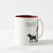 Coffee & a Black Lab Make Today Better Tweekleurige Koffiemok (Voorkant rechts)