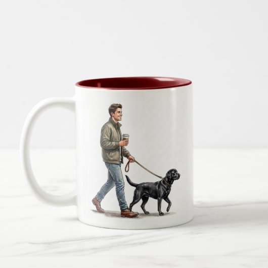 Coffee & a Black Lab Make Today Better Tweekleurige Koffiemok (Links)