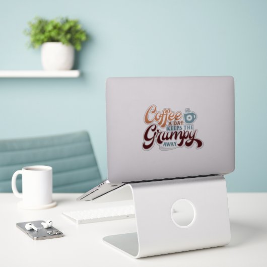 Coffee a Day for Coffee Lover Gift  Sticker (Laptop op bureau)