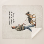Coffee & a Shepherd Cozy Day Sherpa Deken (Voorkant (horizontaal))