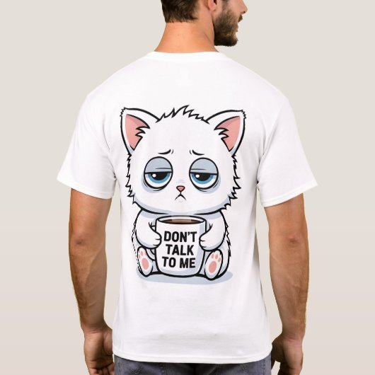 Coffee Addict Cat T-shirt (Achterkant)