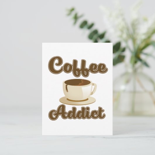 Coffee Addict retro logo Briefkaart (Staand voorkant)