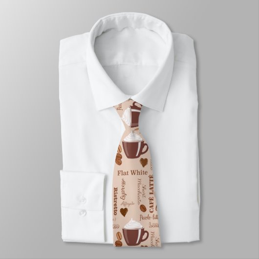Coffee Afbeeldingen Pattern Stropdas (Gebonden)