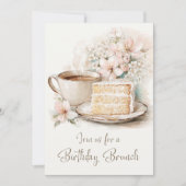 Coffee and Cake 75th Birthday Brunch Kaart (Voorkant)