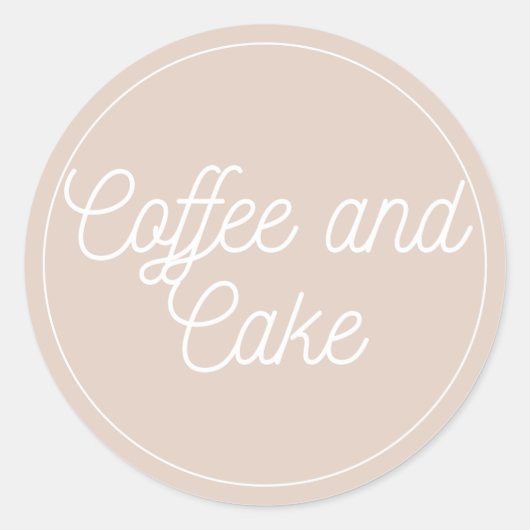 Coffee and Cake Bakery Logo Ronde Sticker (Voorkant)