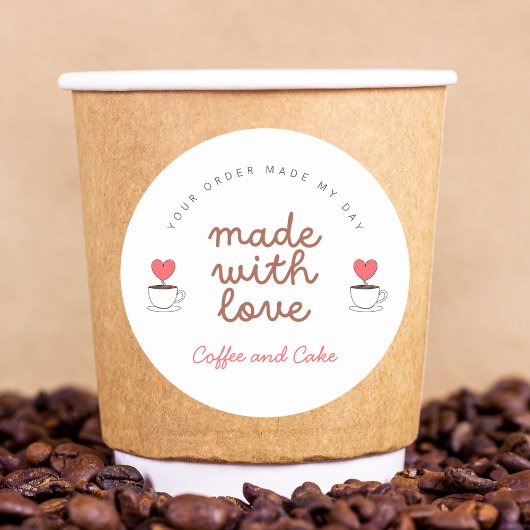 Coffee and Cake Coffee Shop Made with love sticker