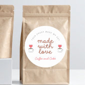 Coffee and Cake Coffee Shop Made with love sticker