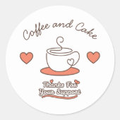 Coffee and Cake  Ronde Sticker (Voorkant)