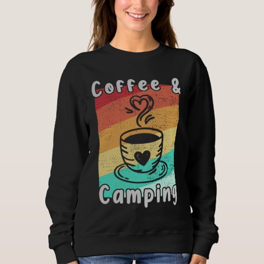 Coffee and Camping Camper Lover Funny Camping  1 Trui (Voorkant)