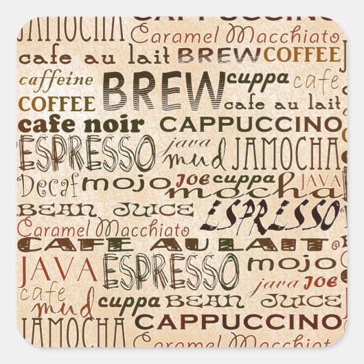 Coffee And Cream Vierkante Sticker (Voorkant)